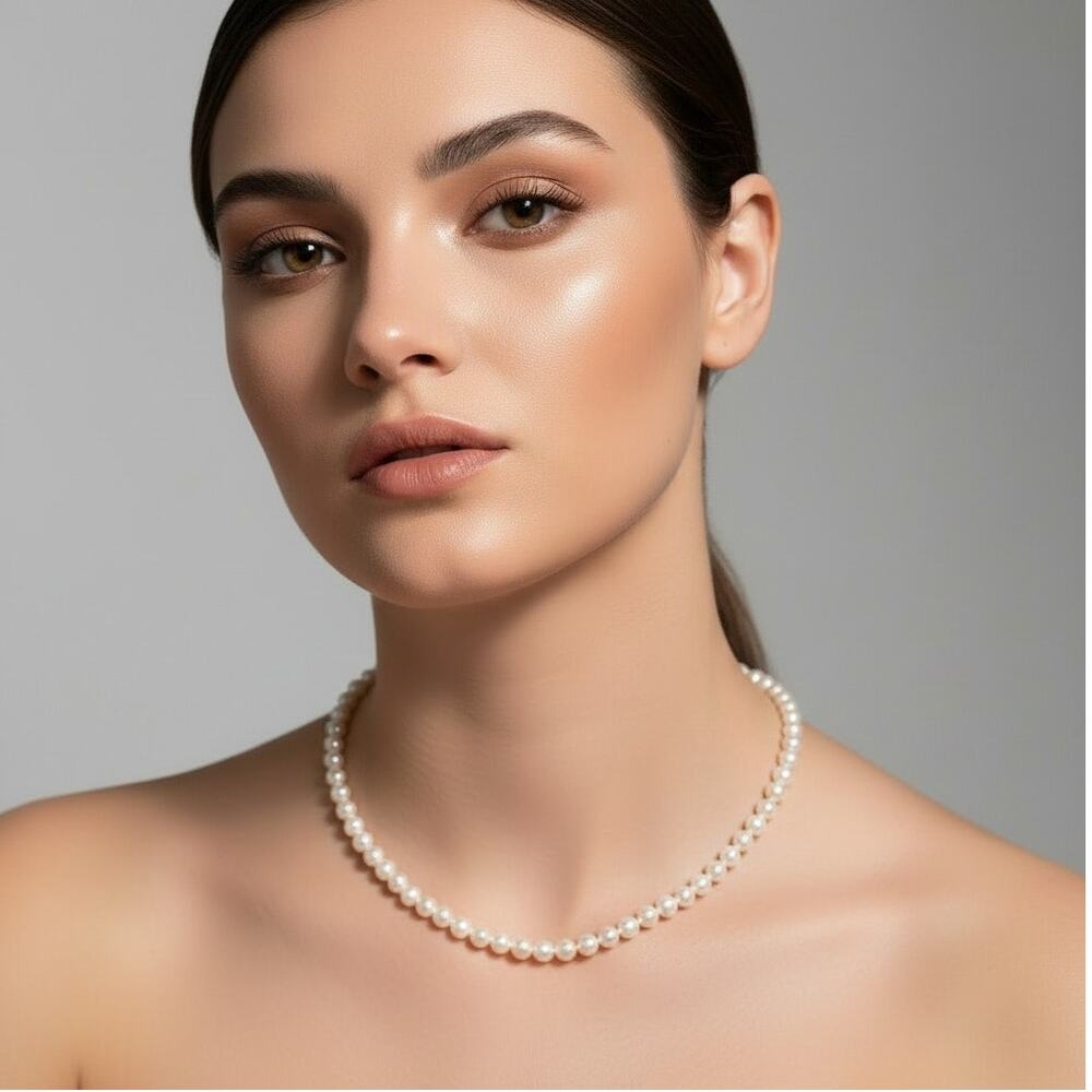 Boutique Handmade Short Genuine Freshwater Pearl Strand Choker Necklace 16"+ 2"